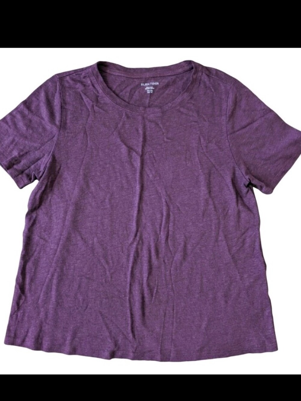 NWOT Eileen Fisher Top Women XS Purple Cotton Blend Crew Neck Short Sleeve Shirt